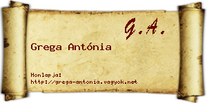 Grega Antónia névjegykártya